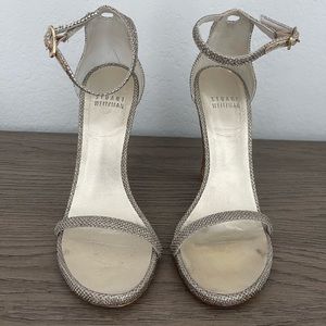 Stuart Weitzman gold shimmer sandals